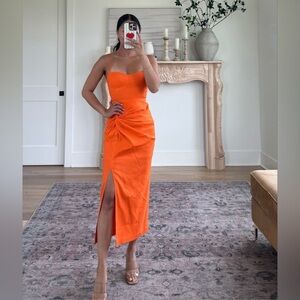 Antonio Melani linen midi skirt slit maxi knotted penny dorothy ruched bright